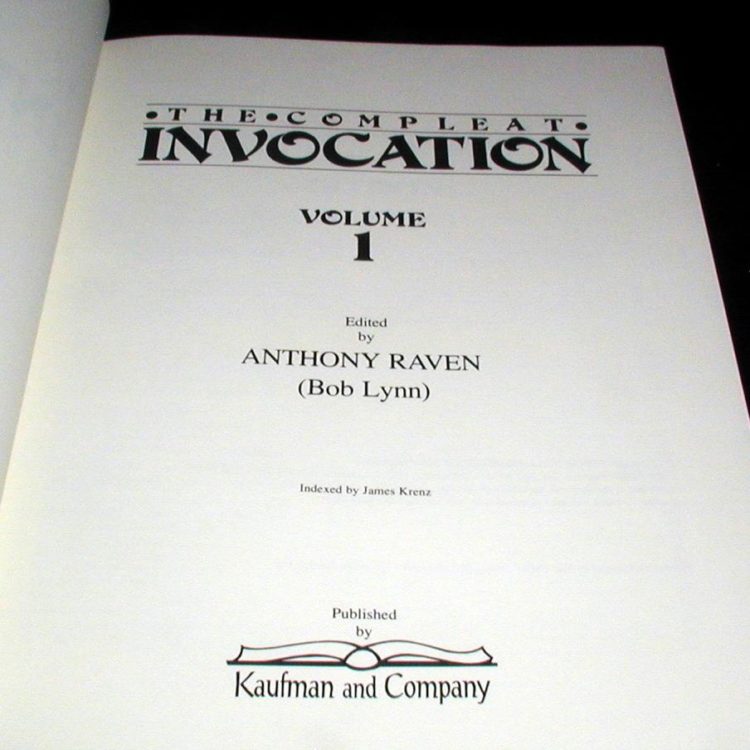 Compleat Invocation, The, Vols 1 and 2 by Tony Andruzzi Quality